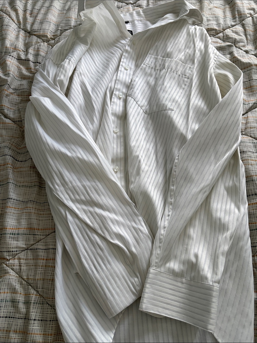 Paul Smith White Shirt with Subtle Gray Pinstripes